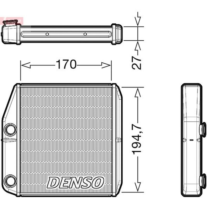Denso Heater Matrix Core Heat Exchanger DRR09101