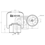 Febi Air Suspension Bellow 150mm Front 49198