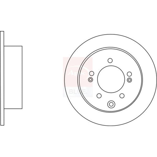 Apec 2 x Solid Rear Brake Discs SDK6630