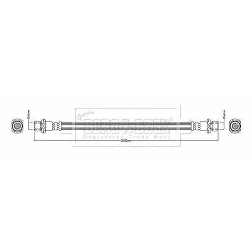 Borg & Beck Brake Hydraulic Hose Line Rear Left BBH8148