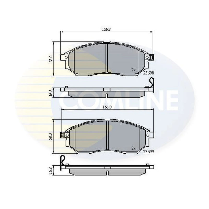 Comline 4 x Front Brake Pad Set CBP31524