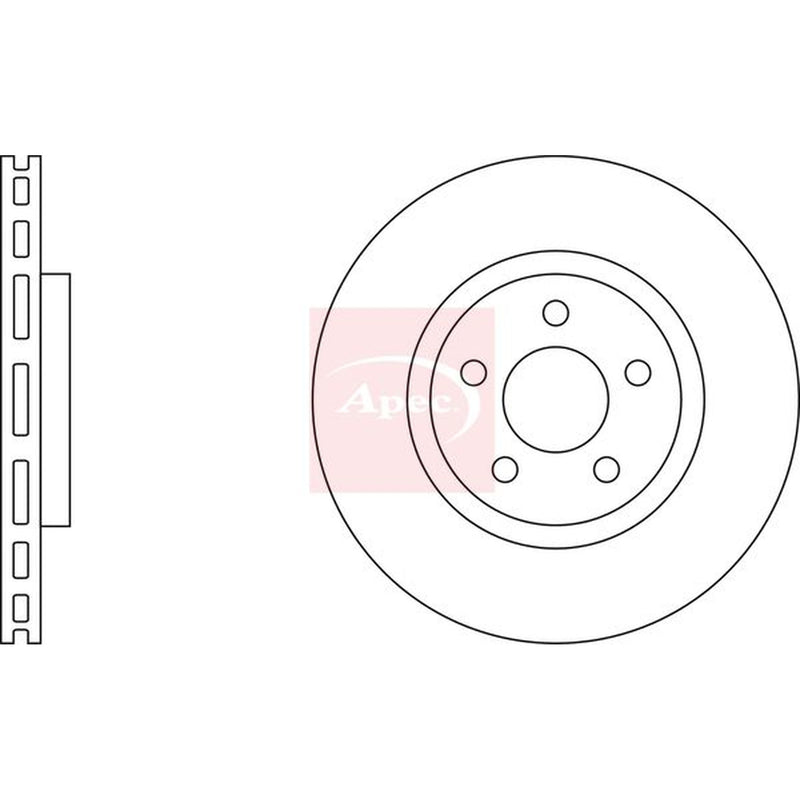 Apec 2 x Vented Front Brake Discs DSK2096