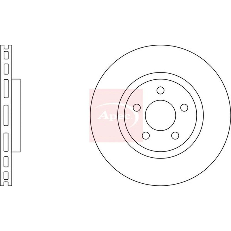 Apec 2 x Vented Front Brake Discs DSK2096
