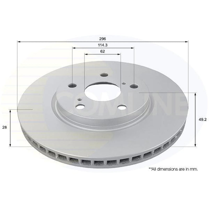 Comline 2 x Internally Vented Front Brake Discs ADC01138V
