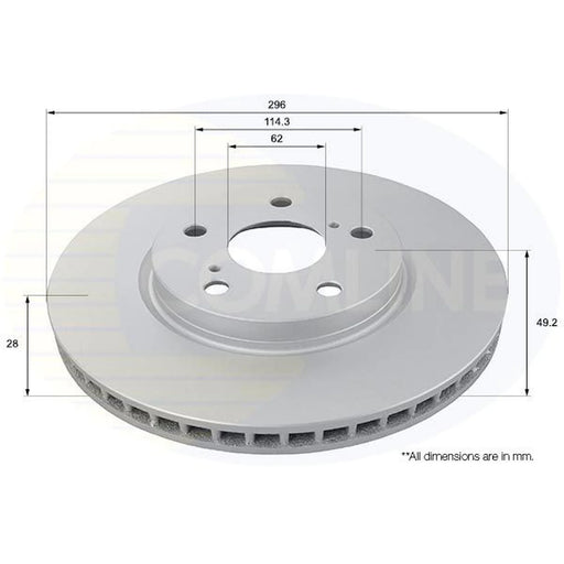 Comline 2 x Internally Vented Front Brake Discs ADC01138V