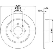 DON 2 x Solid Rear Brake Discs PCD17012