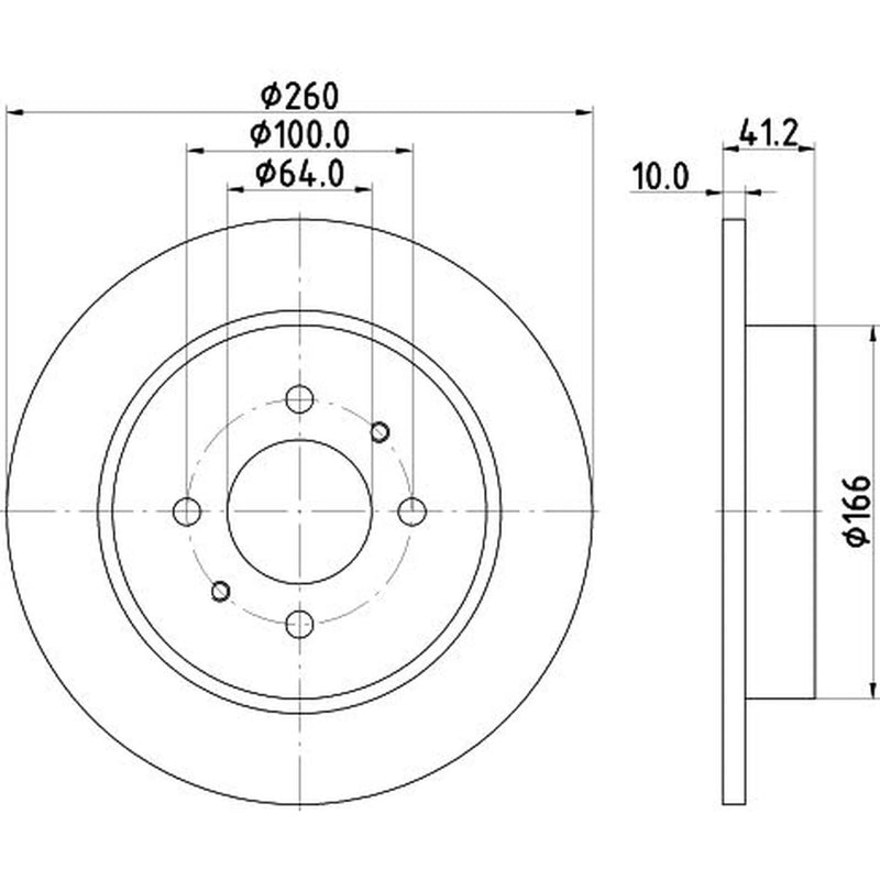 DON 2 x Solid Rear Brake Discs PCD17012