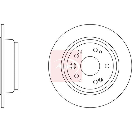 Apec 2 x Solid Rear Brake Discs DSK2494