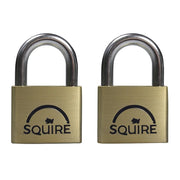 Squire LN5T Lion Brass Padlocks 5-Pin 50mm Twin Pack - LN5T  2 X LN5KA