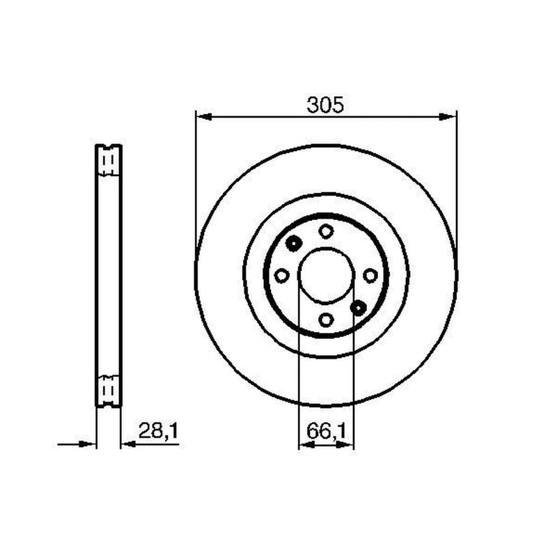 Bosch 2 x Vented Front Brake Discs 0 986 479 024