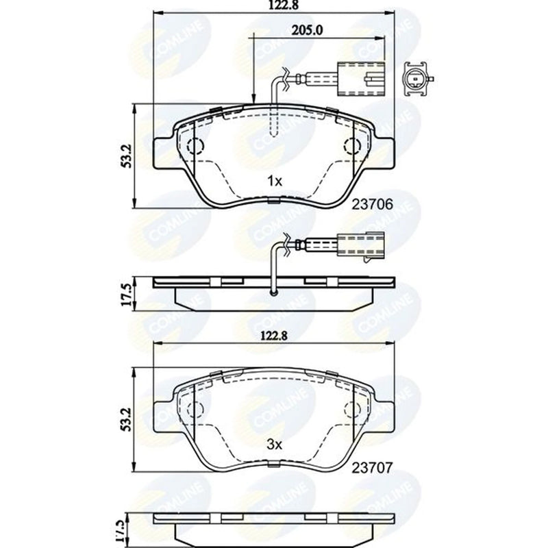 Comline 4 x Front Brake Pad Set CBP11037