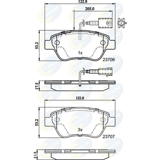 Comline 4 x Front Brake Pad Set CBP11037