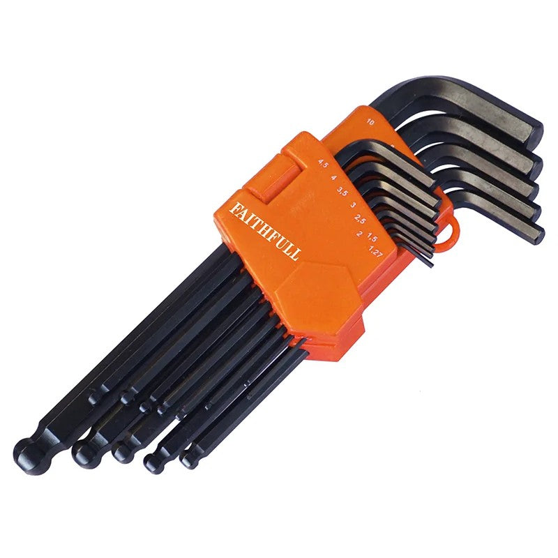 Faithfull Metric Ball End Long Arm Hexagon Key Set, 13 Piece - FAIHKS13MLB