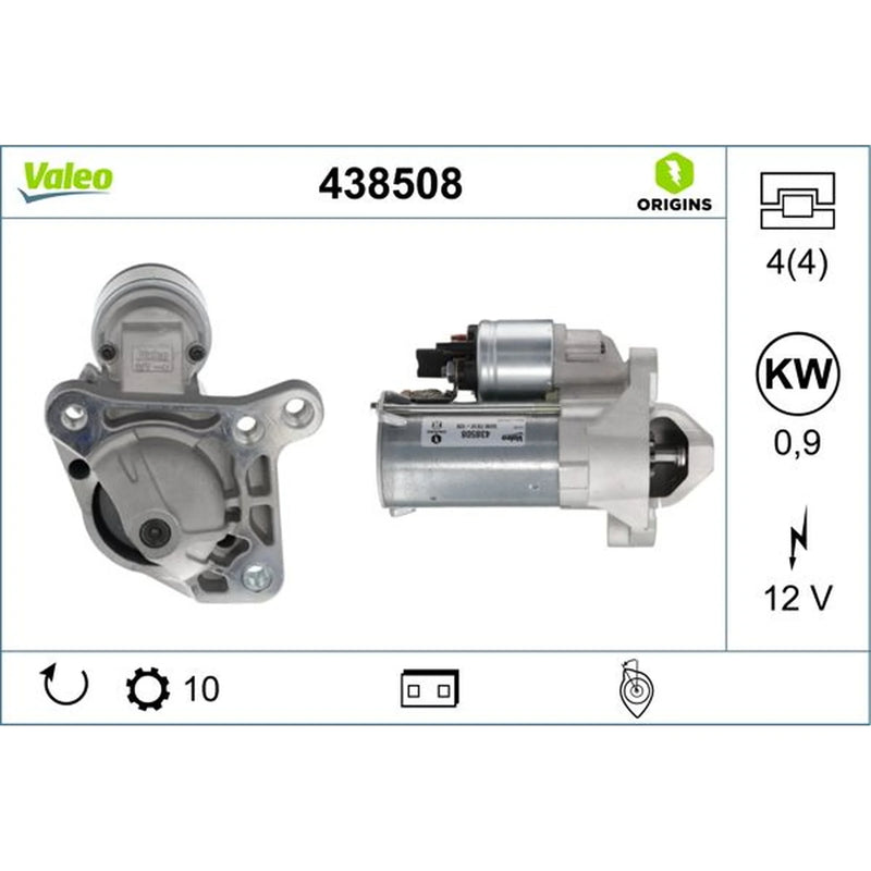 Valeo Starter Motor 12V 0.9kW 10 Teeth 438508