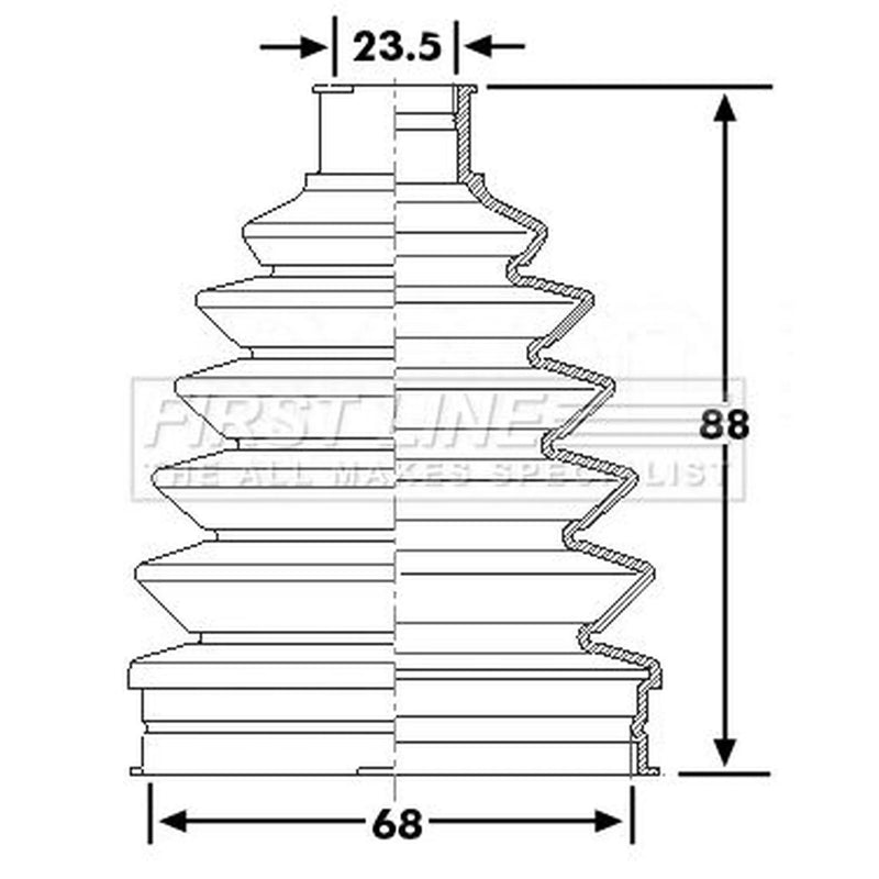 First Line Drive Shaft Bellow Kit Rear Left Thermoplast FCB6270