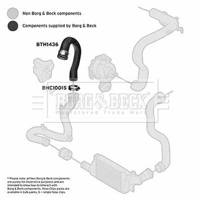 Borg & Beck Intercooler Turbo Charge Air Hose BTH1436