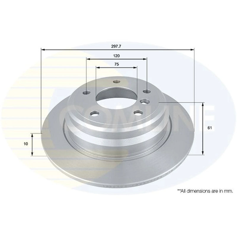 Comline 2 x Solid Rear Brake Discs ADC1724