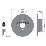Textar 2 x Internally Vented Rear Brake Discs 92199503