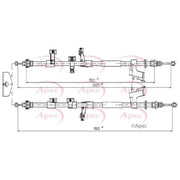 Apec Handbrake Cable Left Rear CAB1631