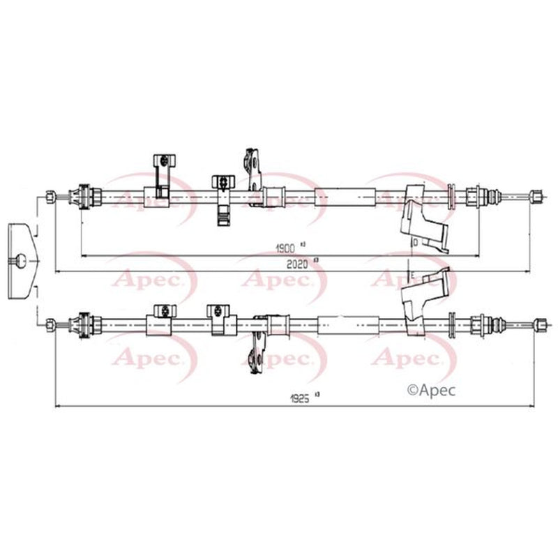 Apec Handbrake Cable Left Rear CAB1631