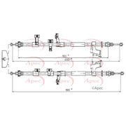 Apec Handbrake Cable Left Rear CAB1631