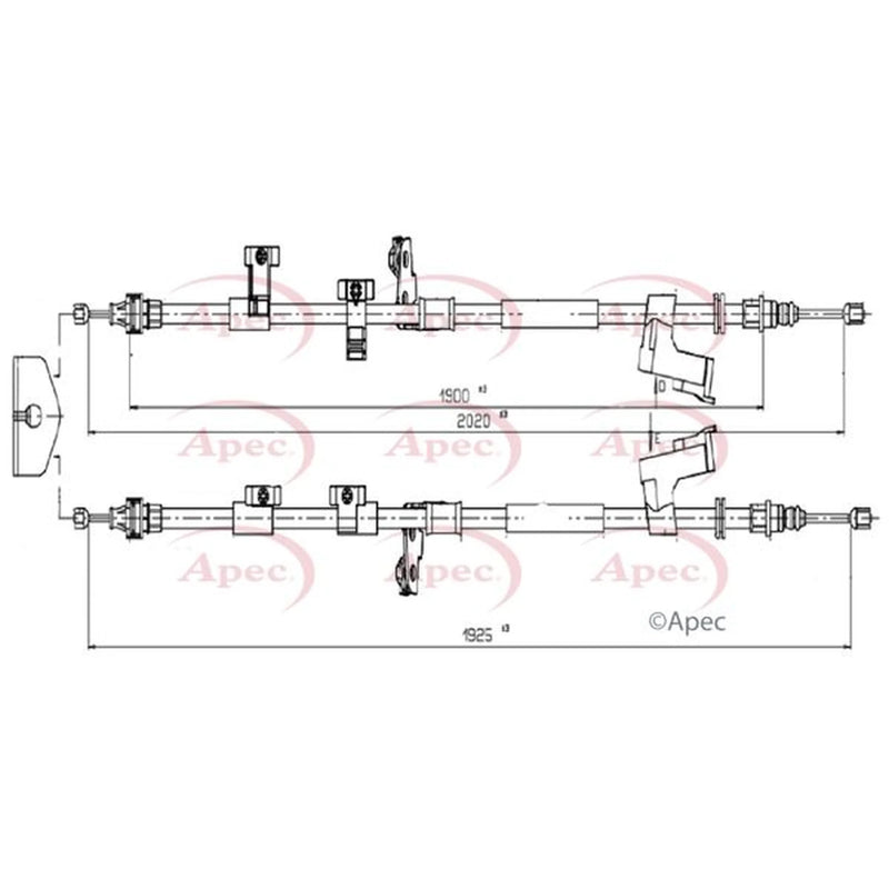 Apec Handbrake Cable Left Rear CAB1631