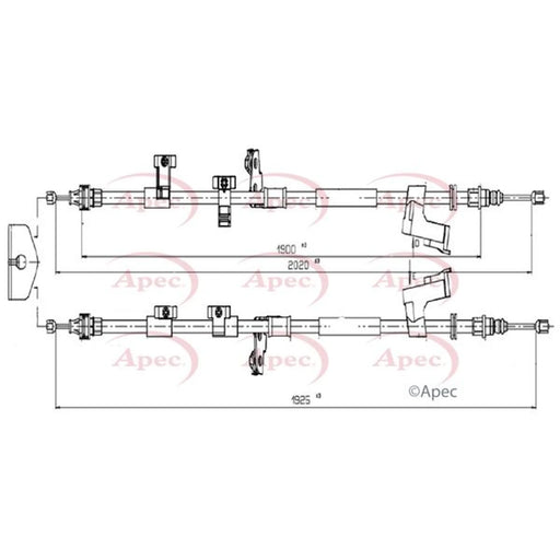 Apec Handbrake Cable Left Rear CAB1631