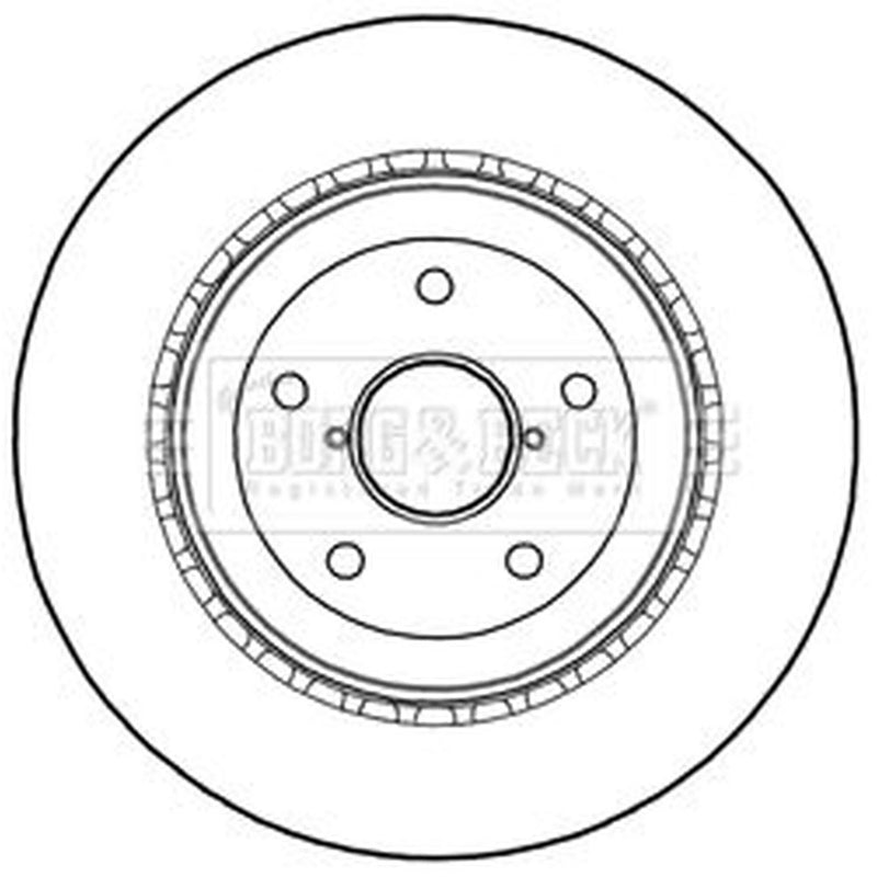 Borg & Beck 2 x Vented Rear Brake Discs BBD5252
