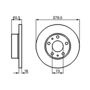 Bosch 2 x Solid Front Brake Discs 0 986 478 843