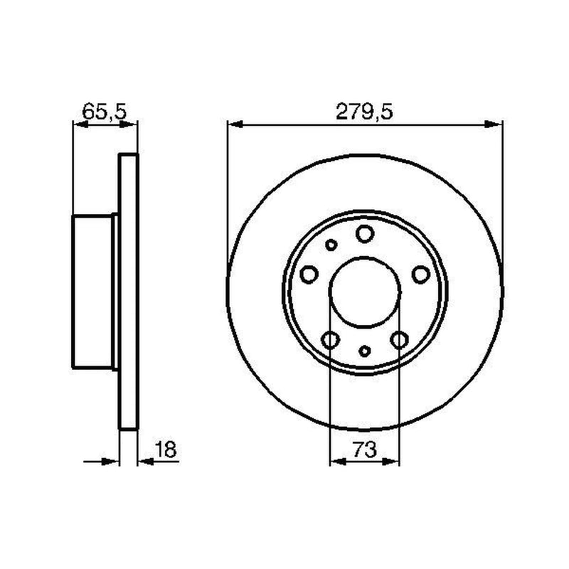 Bosch 2 x Solid Front Brake Discs 0 986 478 843