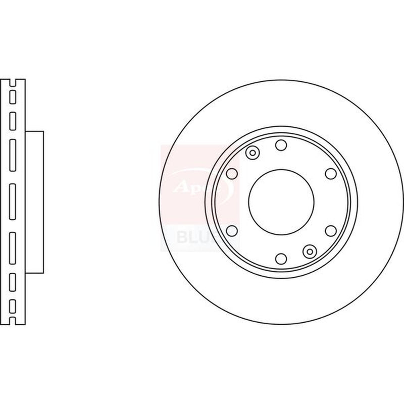 Apec 2 x Vented Front Brake Discs SDK6638