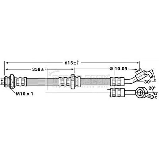Borg & Beck Brake Hydraulic Hose Line Front Right BBH7137