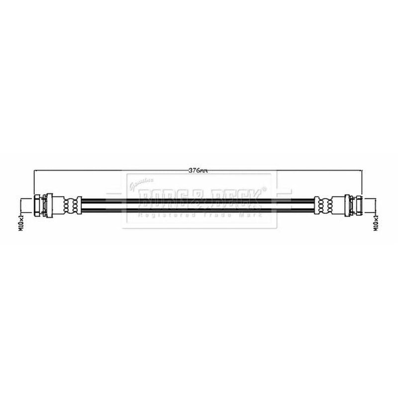 Borg & Beck Brake Hydraulic Hose Line Rear Left BBH8818