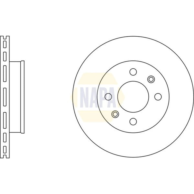 NAPA 2 x Vented Front Brake Discs NBD5755