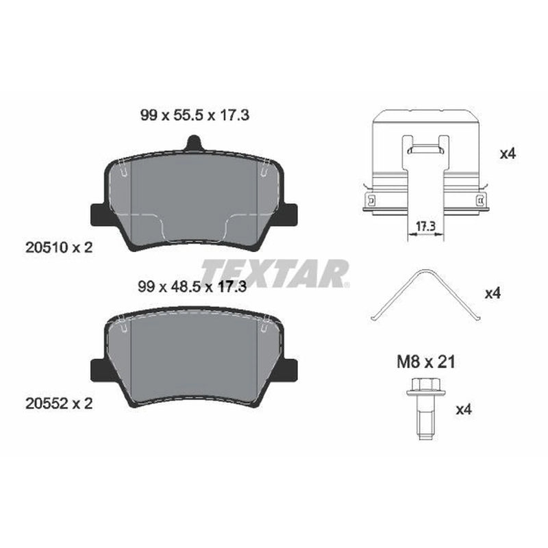 Textar Rear Brake Pad Set 2051001