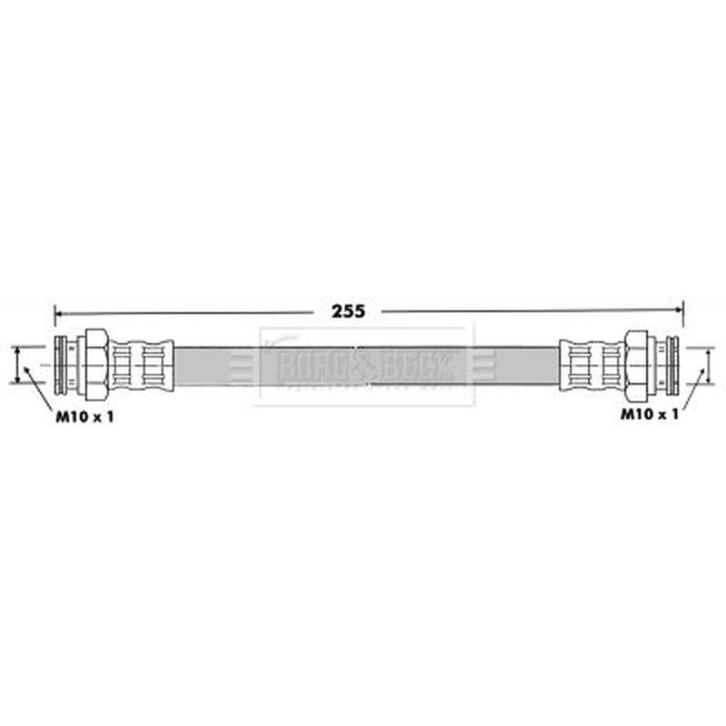 Borg & Beck Brake Hydraulic Hose Line Rear Left BBH6510