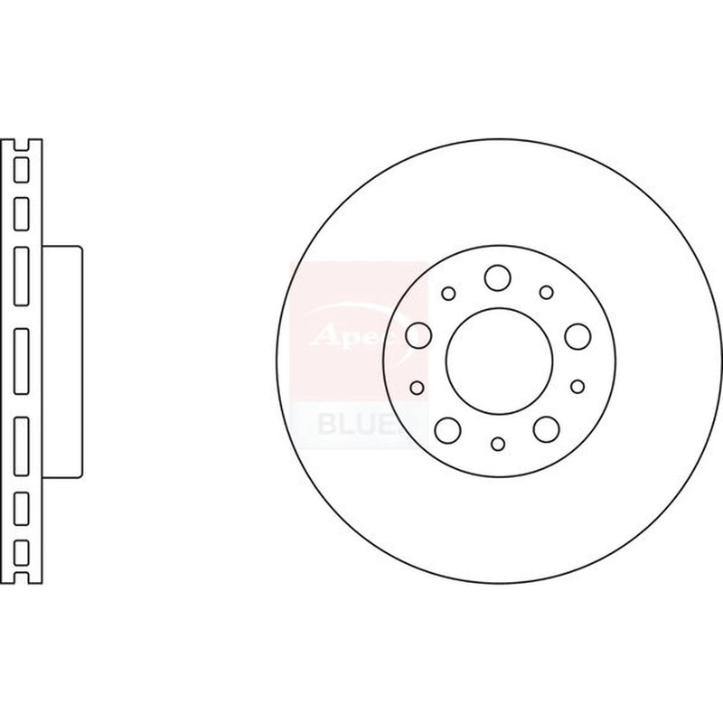 Apec 2 x Vented Front Brake Discs SDK6182