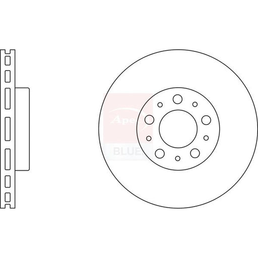 Apec 2 x Vented Front Brake Discs SDK6182