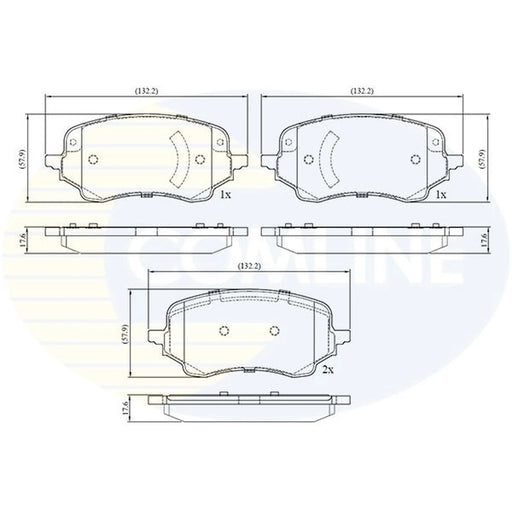 Comline 4 x Front Brake Pad Set CBP02740