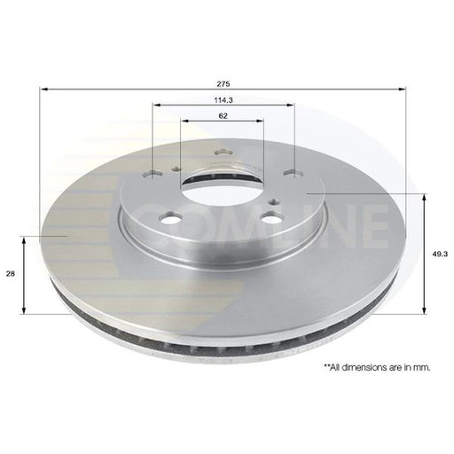 Comline 2 x Front Brake Discs ADC01143V