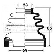 First Line Drive Shaft Bellow Kit Front Left FCB2879