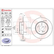 Brembo 2 x Solid Rear Brake Discs 08.7211.21