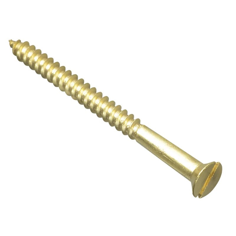 ForgeFix Wood Screw Slotted CSK Brass 2.1/2in x 10 ForgePack 6 - FPCSK21210BR