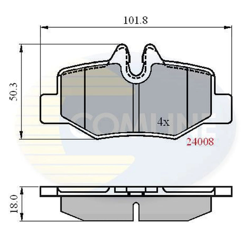 Comline 4 x Rear Brake Pad Set CBP01306