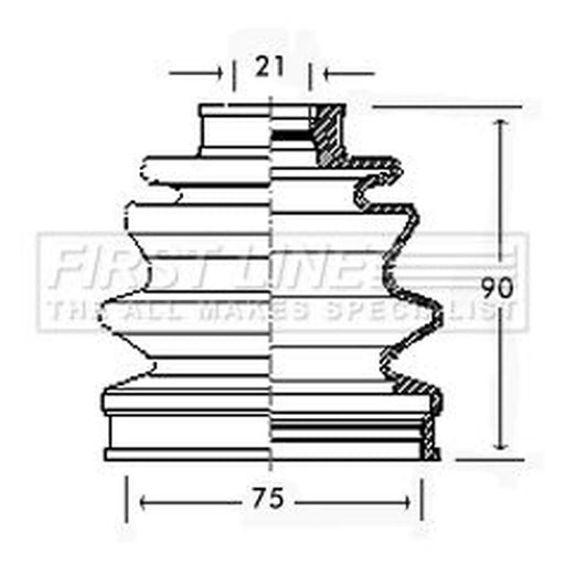 First Line Drive Shaft Bellow Kit Front Left FCB2235