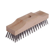Lessmann Raised Wooden Stock Broom Head 6 Row Steel Wire 220 x 60mm - 148.101