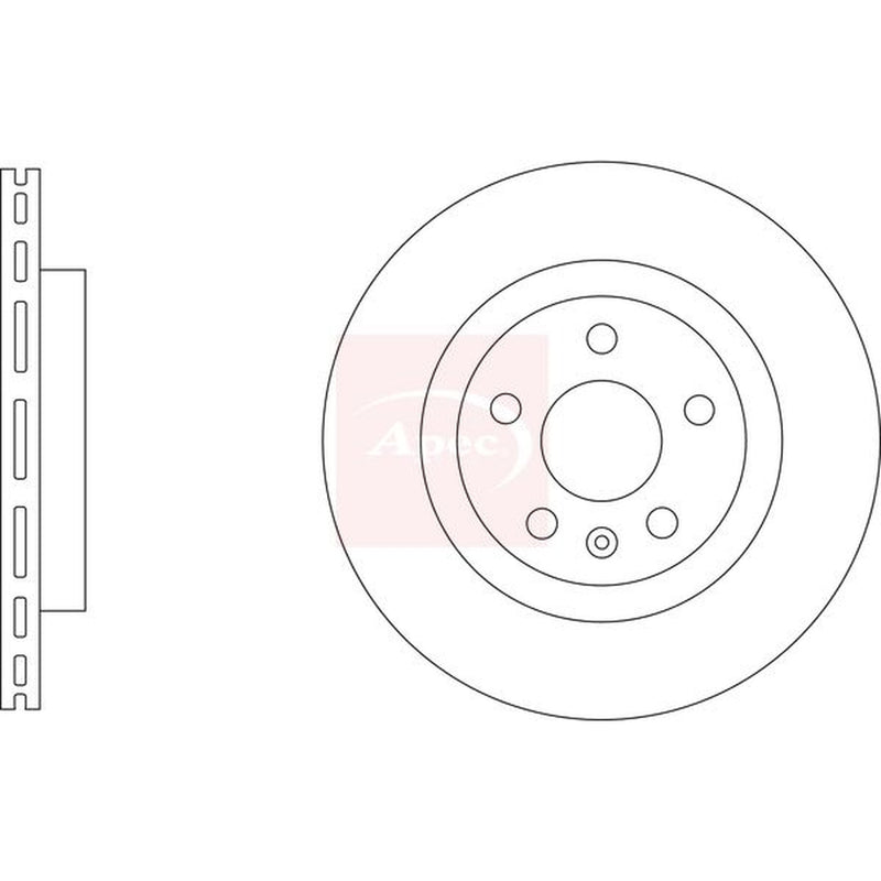 Apec 2 x Vented Front Brake Discs DSK3509