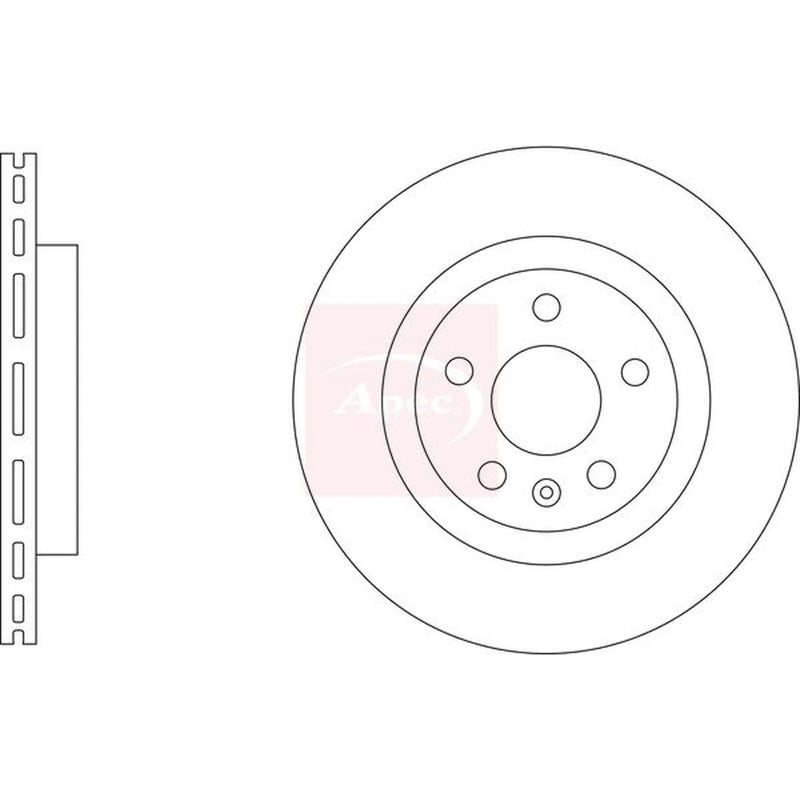 Apec 2 x Vented Front Brake Discs DSK3509