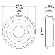 Mintex Brake Drum Assembly Rear MBD275