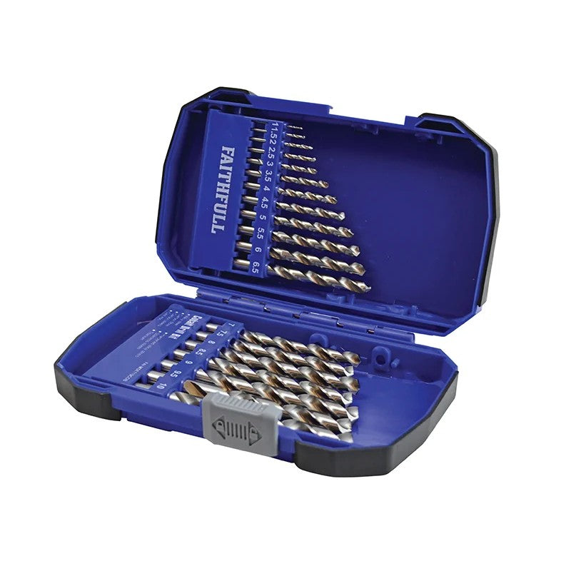 Faithfull Cobalt HSS Drill Set M35 1-10mm 19 Piece - FAIMSET19COB